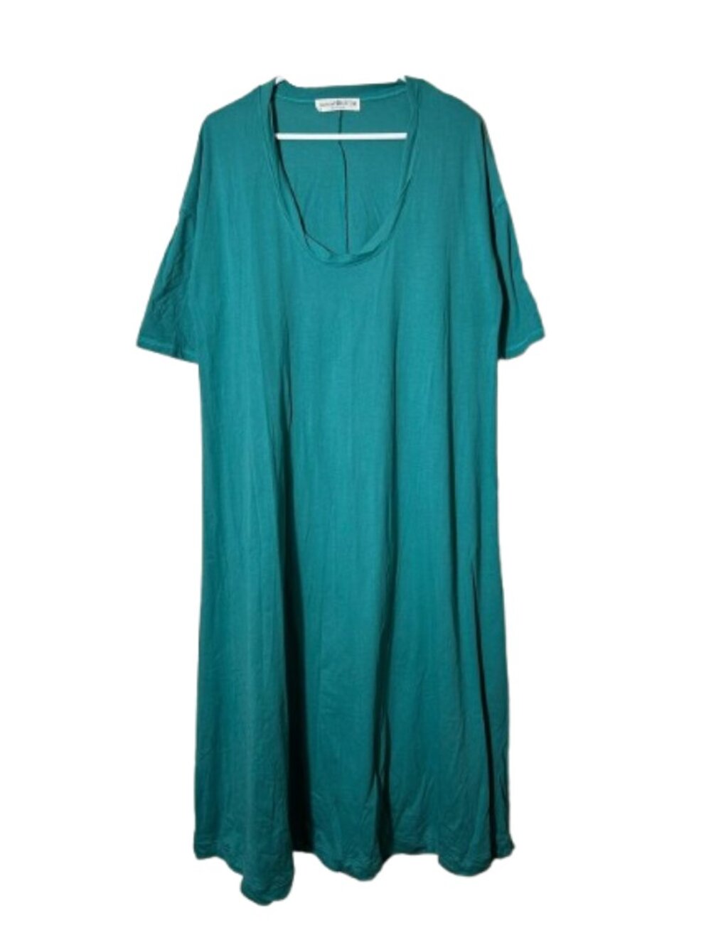 Natural life solid green blue maxi midi everyday shift dress womens M cotton